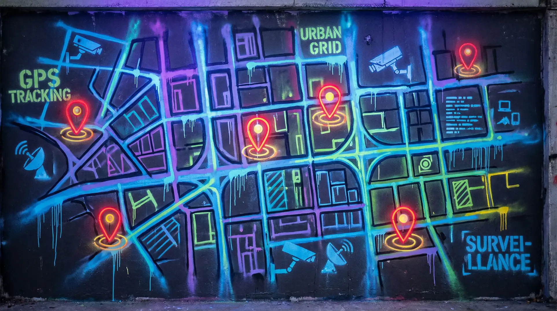 恶战在线观看 狗仔追踪地图 - 城市涂鸦风格